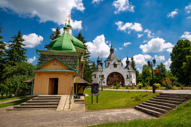 saint george's church in plyasheva. historical and cultural reserve "cossack graves". the famous battle of berestechko. - st george church imagens e fotografias de stock