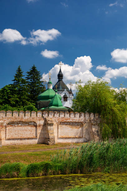 saint george's church in plyasheva. historical and cultural reserve "cossack graves". the famous battle of berestechko. - st george church imagens e fotografias de stock