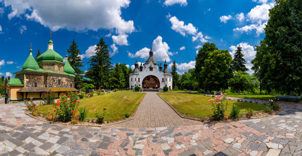 saint george's church in plyasheva. historical and cultural reserve "cossack graves". the famous battle of berestechko. - st george church imagens e fotografias de stock