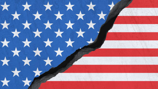 istock Terrain crack - USA flag 1327136084
