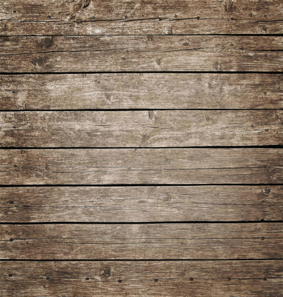 квадратная старая винтажная коричневая деревянная панель досок - wood rustic close up nail стоковые фото и изображения