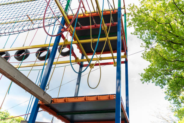 istock empty rope town in an amusement park 1327144777