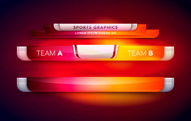 vector illustration sport interface anzeiger - hockey grafiken stock-grafiken, -clipart, -cartoons und -symbole