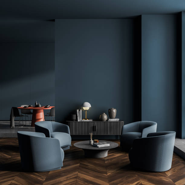 istock Turqoise living room and dining room interior 1327147735
