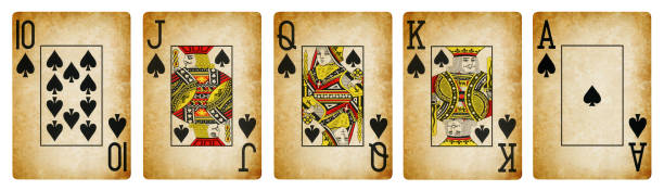 istock Royal Flush of Spades - isolated on white 1327147978