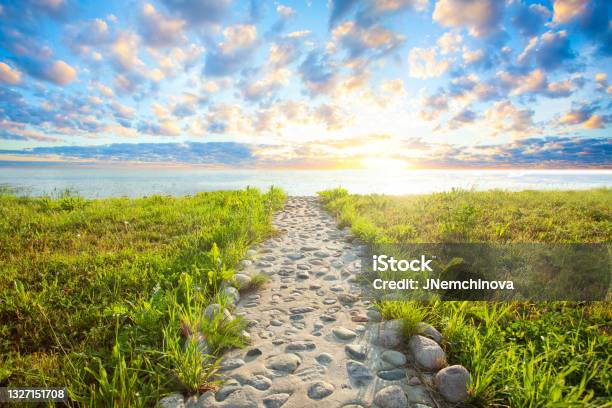 Sky Clouds Sunlight And Path Beauty Nature Background Stock Photo - Download Image Now