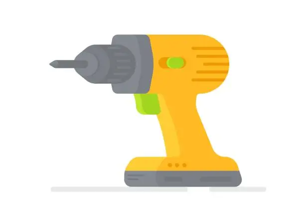 Vector illustration of Vector illustration of an insulated screwdriver on a white background. Working tool for construction, finishing, carpentry and repair work.