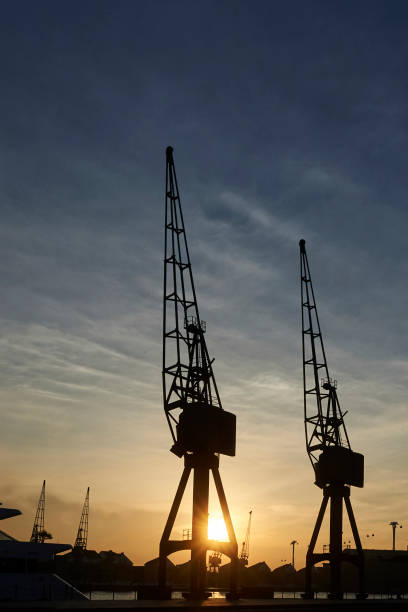 istock Royal victoria dock in London at sunset 1327154499