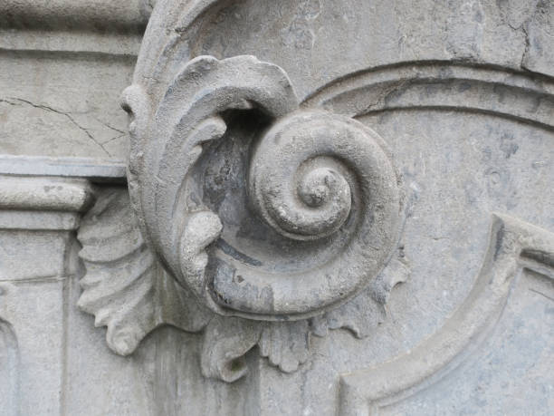 istock spiral in stone on an old building in Amsterdam 1327154502