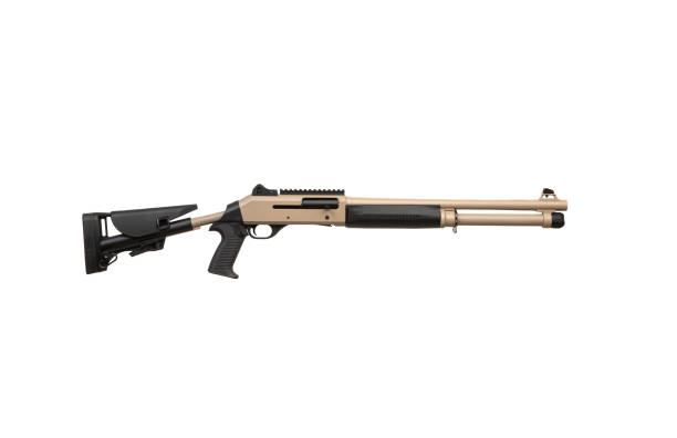 istock Modern semi-automatic shotgun. Weapons for sports and hunting. Black weapon isolate on white background. 1327155389