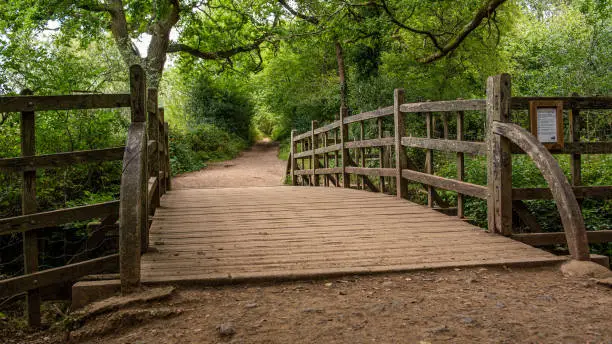 Photo of Pooh Bridge located in the One Hundred Acre woods in the stories by AA Milne of Christopher Robin and Winnie the Pooh .
