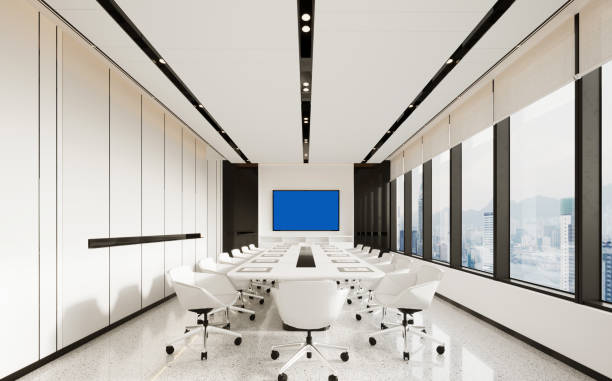 istock 3d render of meeting room, board room 1327161628