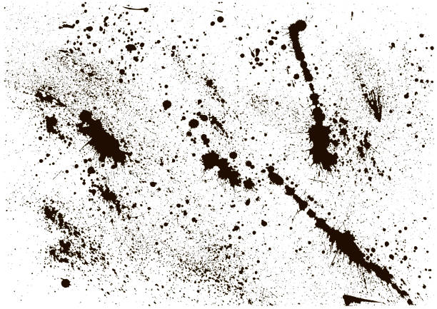 istock Distressed Effect. Old vintage scratches, stain, paint splats, spots, stripes 1327161741