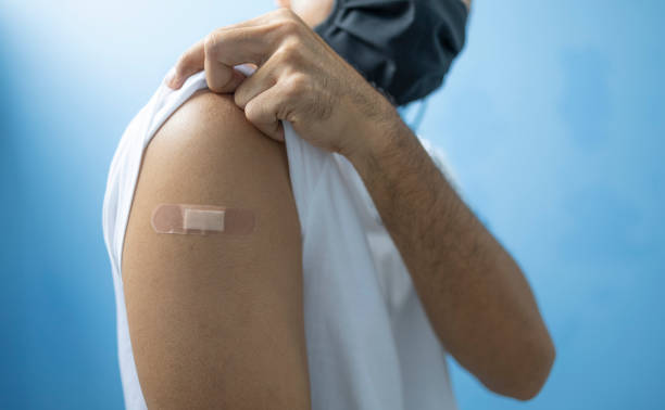 istock Man after getting the covid-19 vaccine 1327165303