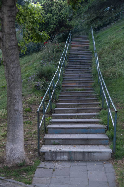 istock path and steps in the public park, concrete stairs on grass field 1327175735