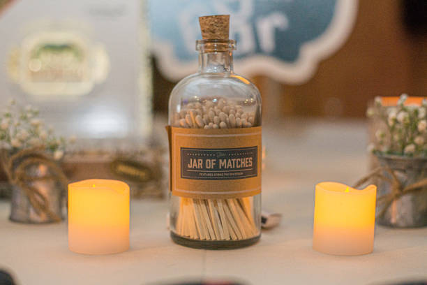 istock Jar of matches at wedding cigar bar 1327175954