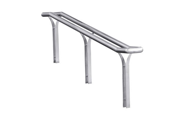 istock Stainless steel staircase railing isolated on white background 1327176677