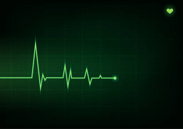 istock Vector green heart pulse monitor with signal on background electrocardiogram. 1327177732