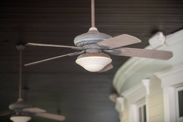 istock Dirty hanging vintage ceiling fan 1327178386