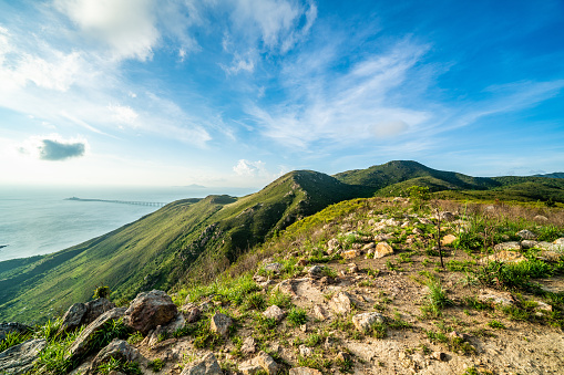 Natural landscape of the mountain peak