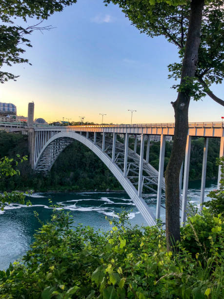 istock Side view of Rainbow Bridge by Niagara Falls 1327191205