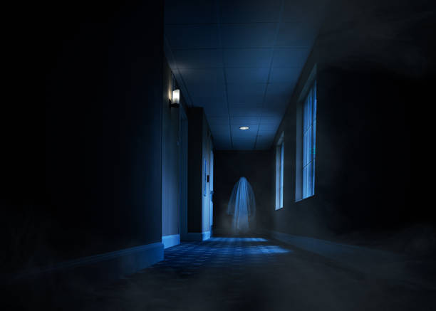 istock Ghost lurking in hotel corridor 1327201704