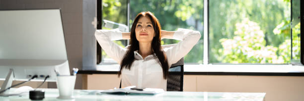 istock Open Window In Office. Breathing Fresh Air 1327202320
