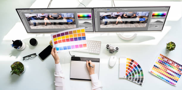 istock Professional Graphic Designer Woman Working 1327202431