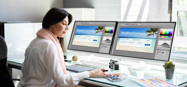 istock Professional Graphic Designer Woman Working 1327202434