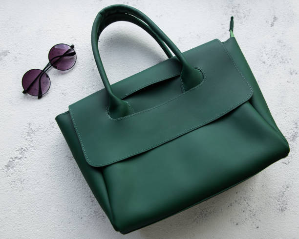 istock Women's bag made of green leather 1327207019