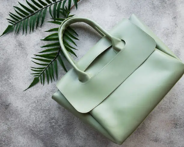 Photo of Women's bag made of green leather