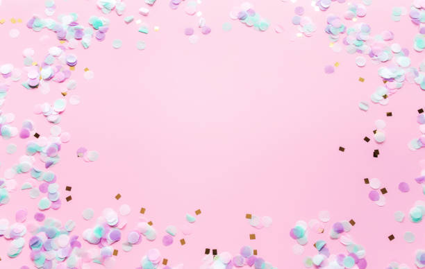 istock Greeting or invitation card for wedding or birthday, glitter on pink background 1327213868
