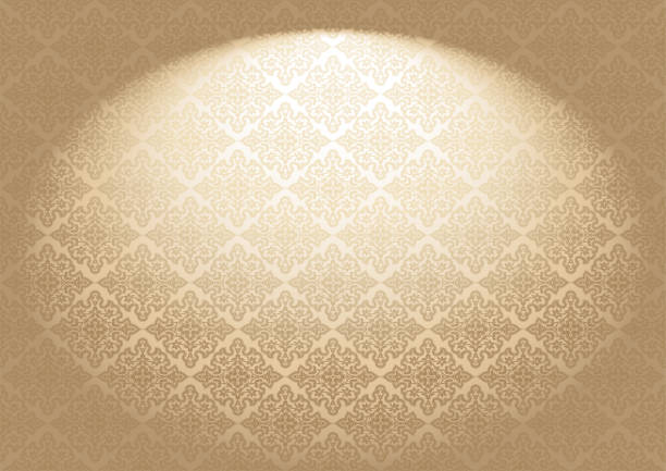 Oriental vintage background with Indo-Persian ornaments. Royal, luxurious wallpaper in golden color Oriental vintage background with Indo-Persian ornaments. Royal, luxurious wallpaper in golden color with stage lighting. Vector illustration thai decor stock illustrations