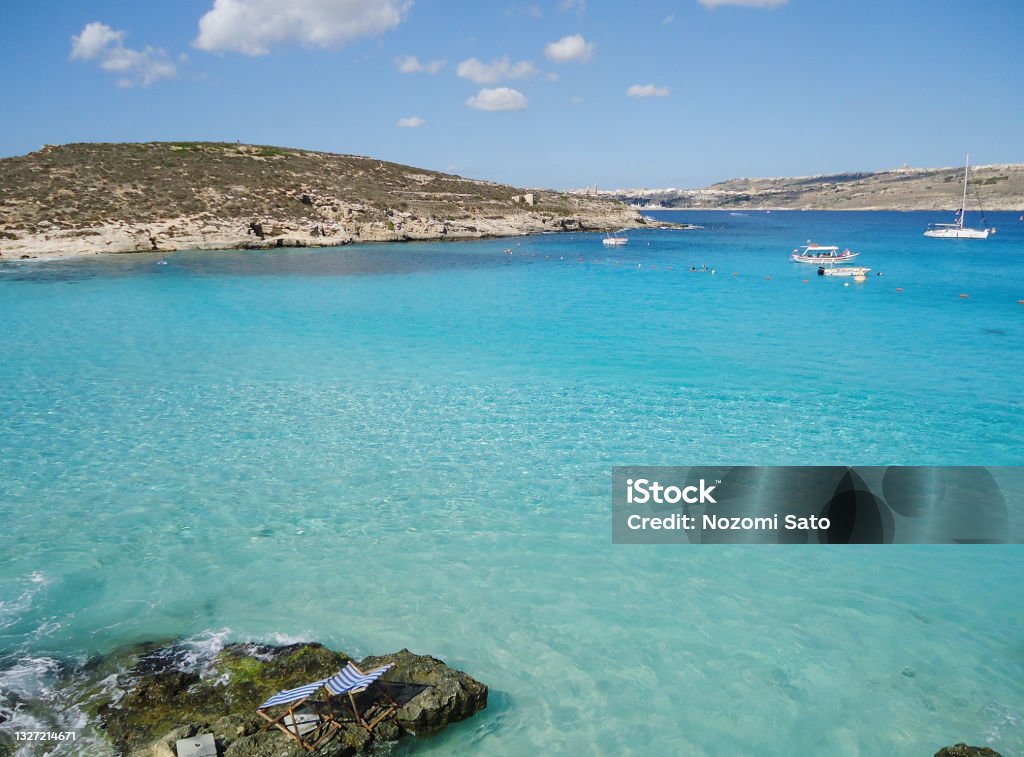 Blue Lagoon in Comino island, Malta one of the most famous place in Comino island, Malta Malta Stock Photo