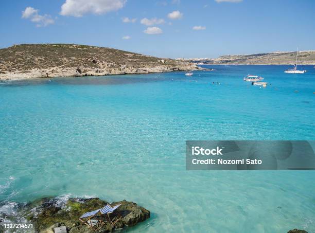 Blue Lagoon In Comino Island Malta Stock Photo - Download Image Now - Malta, Bay of Water, Beach