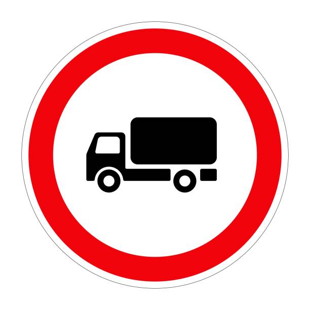 istock Traffic sign NO TRUCK on white background, illustration 1327216798