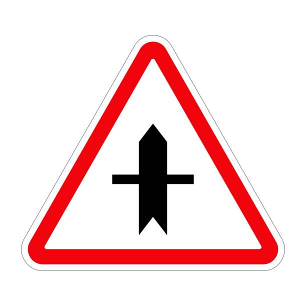 istock Traffic sign CROSSROADS on white background, illustration 1327216907