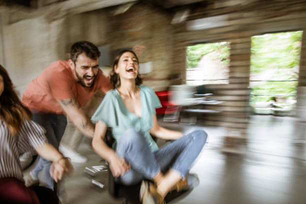 istock Chair race in blurred motion! 1327217277