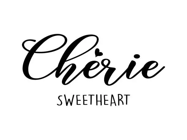 Vector illustration of Cherie Sweetheart Slogan, Vector Design for Fashion and Poster Prints