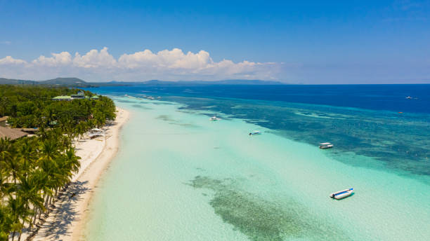 istock Sandy beach and tropical sea. Panglao island, Philippines 1327219377