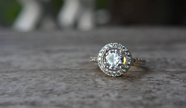 istock A wedding ring is a diamond ring that is luxurious and expensive. 1327220665
