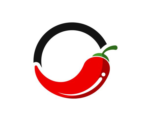 ilustraciones, imágenes clip art, dibujos animados e iconos de stock de forma de semicírculo con chile caliente y rojo - guindilla