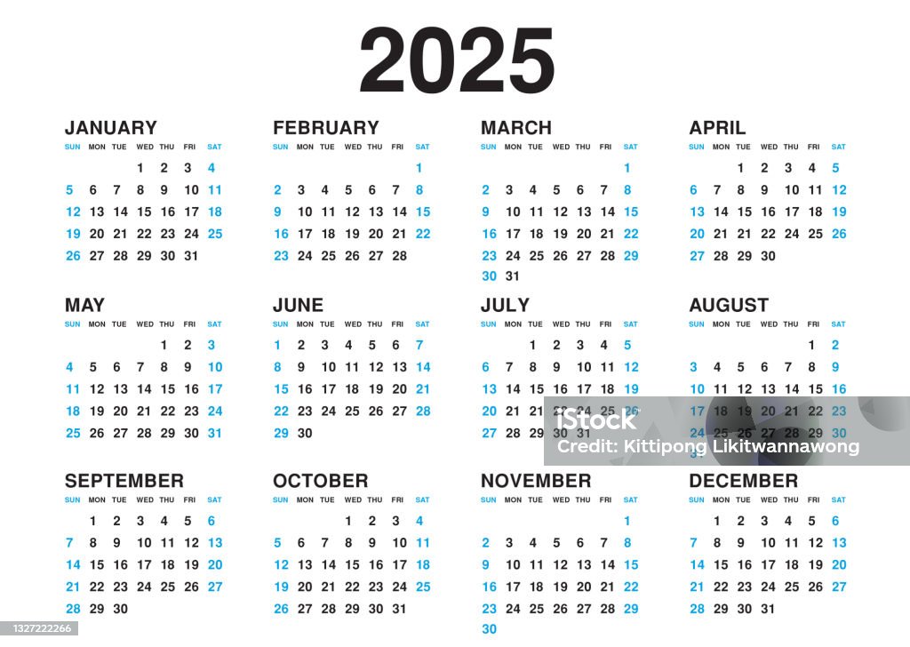 Vetores de Calendário 2025 Modelo Vetor Design Mínimo Simples Planner