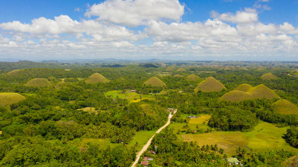 colline di cioccolato. bohol filippine - bohol foto e immagini stock