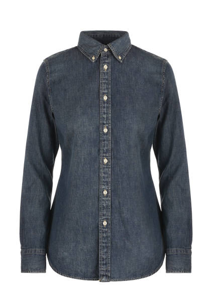 istock Jeans blank women's shirt. Front view 1327222594