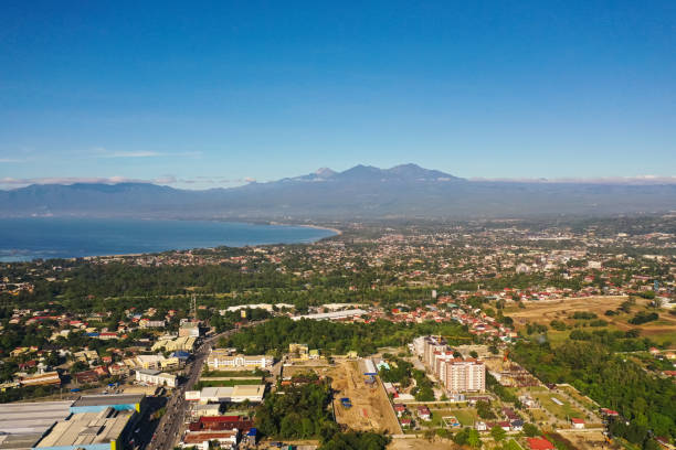 Aerial View of the Davao City Residential area with dense development in Davao city. The third-most populous metropolitan area in the Philippines. davao city stock pictures, royalty-free photos & images