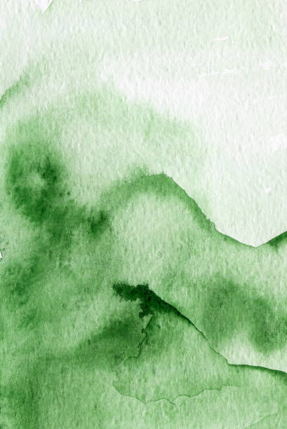 istock Abstract green watercolor canvas for text, logo. Hand drawn watercolor background 1327227378