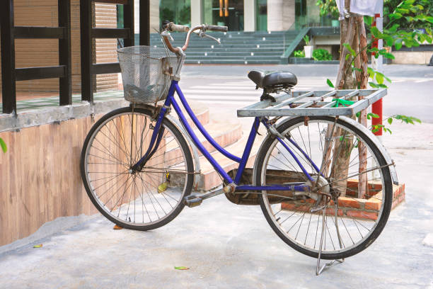 istock Old bicycle on the street 1327227441