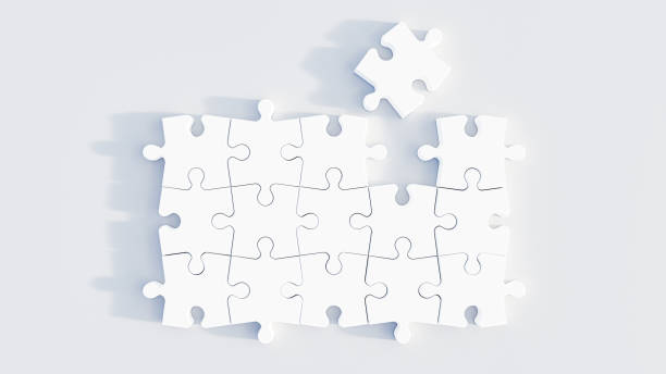 istock 3D illustration. Puzzle pieces  isolated on white background. 3D Rendering 1327227792