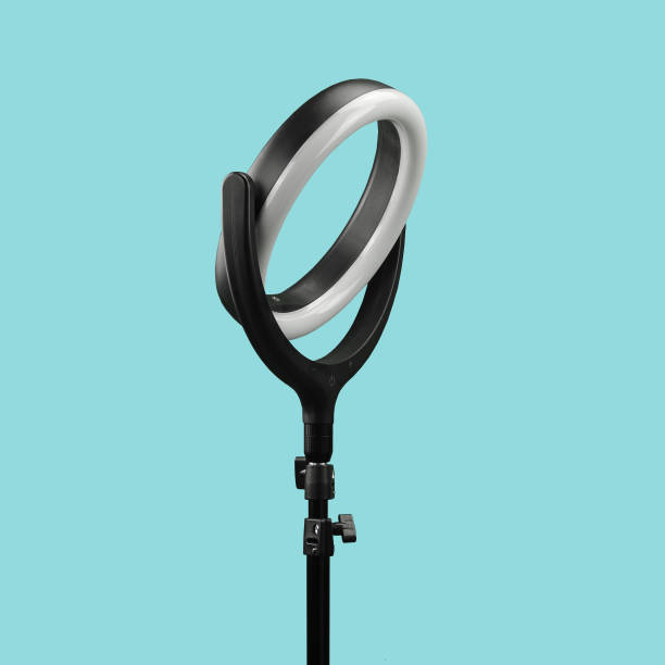 istock ring lamp on a monopod on blue background 1327228301